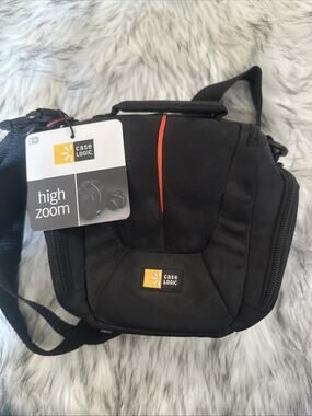 Case Logic Black Nylon High Zoom Protective Camera Case Bag Adjustable NEW 3 Zip